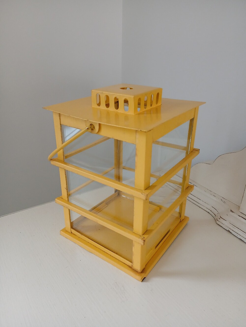 Metal Lantern with Glass Panels